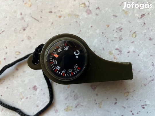 Golyós túlélő síp, hőmérővel, iránytűvel