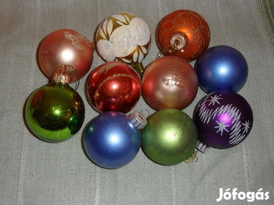 Gömb üveg karácsonyfadísz ( 10 db. ) eladó