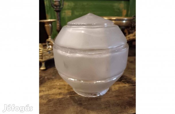 Gömb üvegbúra, 20. század elejei matt üvegbúra asztali lámpához