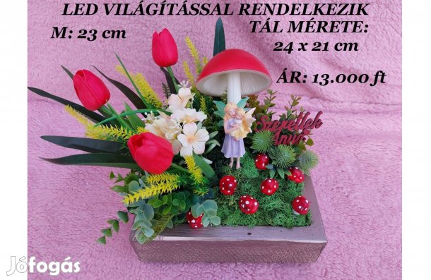 Gombás-tulipános -Tündéranya gyermekével, Anyák napi ajándék