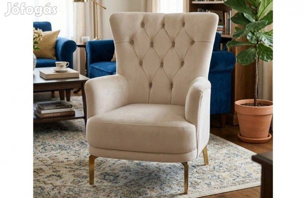 Gombtűzött Bársony/Plüss Fotel