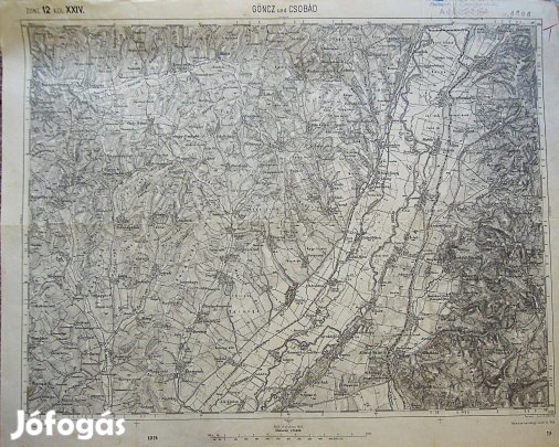 Göncz Csobád Encs Abaújszántó Hernád völgy régi KUK térkép 1914