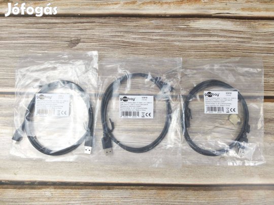 Goobay USB 2.0 Microusb 2.0 adatkábel 1m fekete Új!