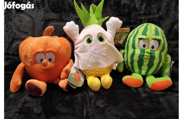 Goodness Gang szellem ananász, sütőtök és dinnye, Plüss figurák, új