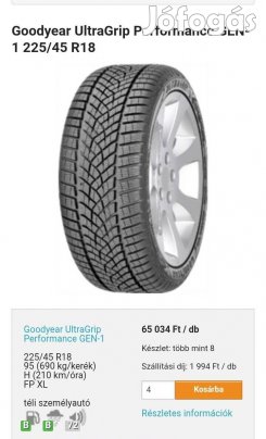 Goodyear 18-as téli gumi 2db