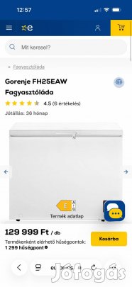 Gorenje 248 l-es fagyasztóláda