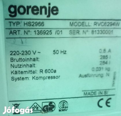 Gorenje Vitrines Hűtő