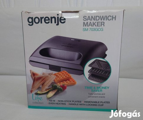 Gorenje szendvicssütő, 2 plusz sütőlappal SM703Gcg