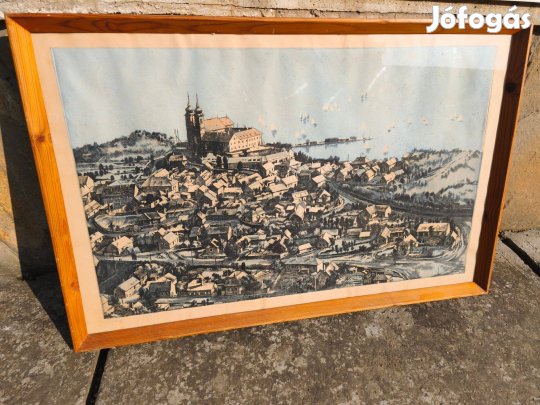 Görög Jenő , Tihany , nagyméretü színes rézkarc