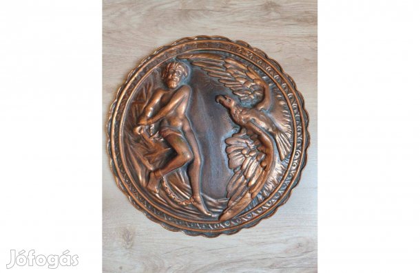 Görög mítosz. Réz falitányér, dombornyomott falitál. 31 cm