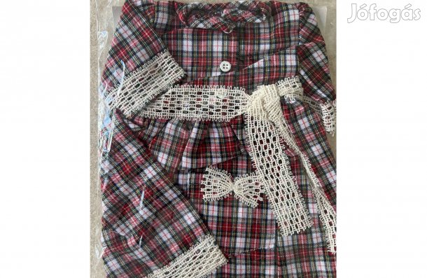 Götz kockás babaruha piros