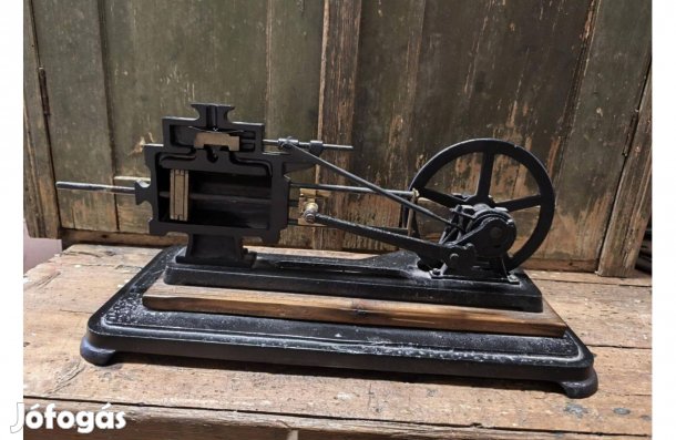 Gőzgép dugattyú működésének szemléltető eszköze a 19. század végéről