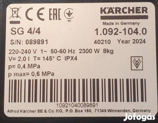 Gőztisztító ipari keveset használt!