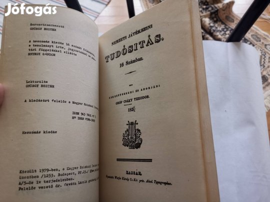 Gr. Csáky Theodor - Nemzeti játékszini tudósítás - színháztörténet