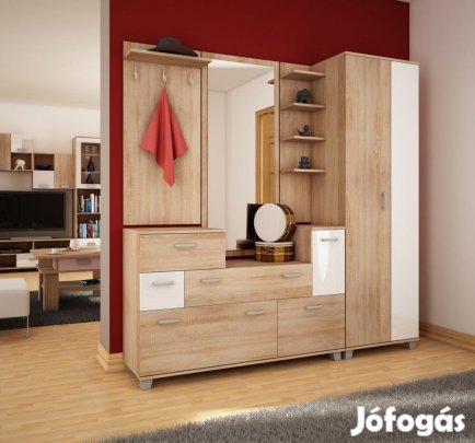 Gra-118 magasfényű fehér előszoba bútor