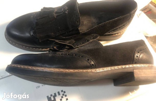 Graceland átmeneti fekete bőrcipő 37