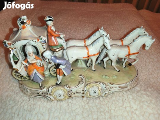 Grafenthal porcelán négylovas hintó