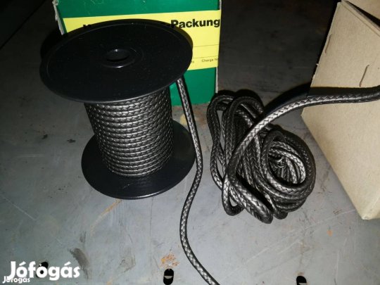 Grafitos teflon tömítőzsinór, hőálló 4x4 es. Méter áron
