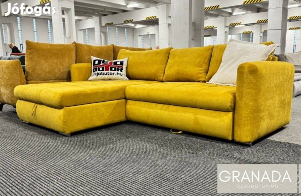 Granada mustár szivacs + rugó kanapé ülőgarnitúra 270x175 cm ágyazható