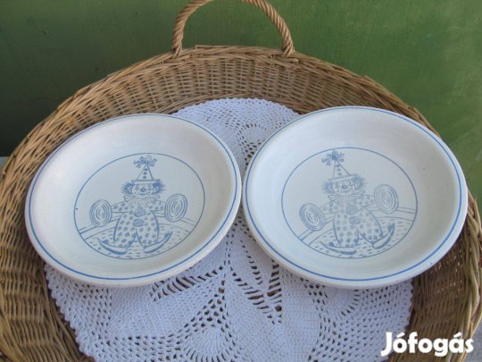 Gránit mesemintás porcelán gyerek tányér - 2 bohóc