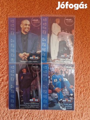 Grant Hill Skybox Hoops 1997-98 Chill with Hill kosaras kártyák 4db