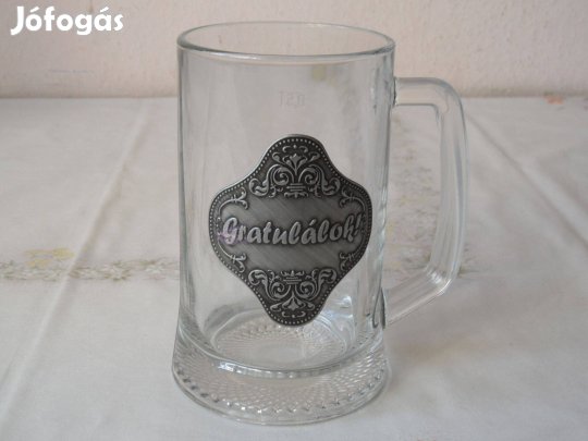 Gratulálok üveg sörös korsó ( 0.5 Literes)