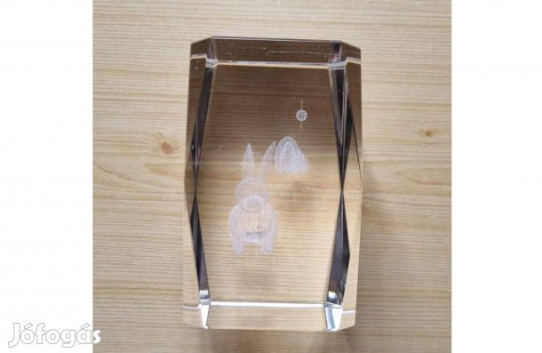 Gravírozott kristály üveg dísztárgy