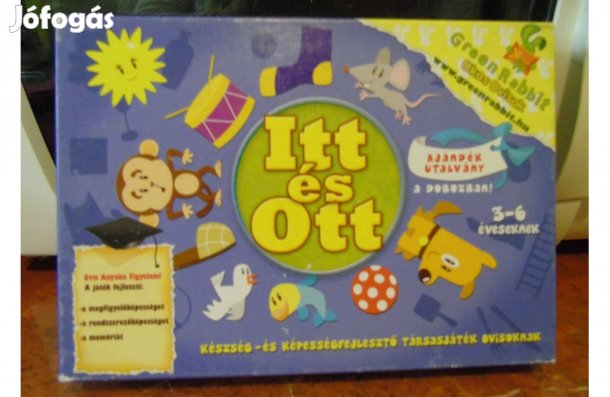 Greenrabit Itt és Ott készségfejlesztő társasjáték kicsiknek