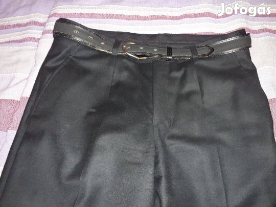 Griff férfi fekete alkalmi nadrág övvel 48 méret