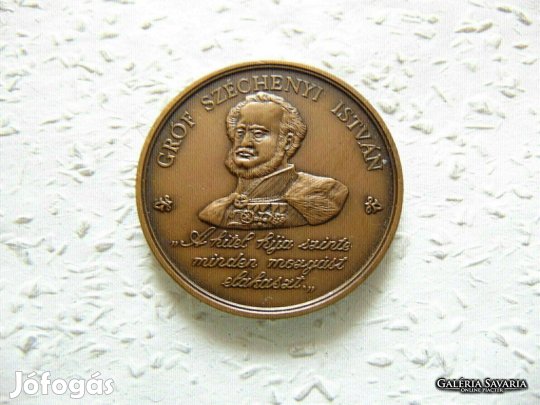 Gróf Széchenyi István bronz emlékérem 1989