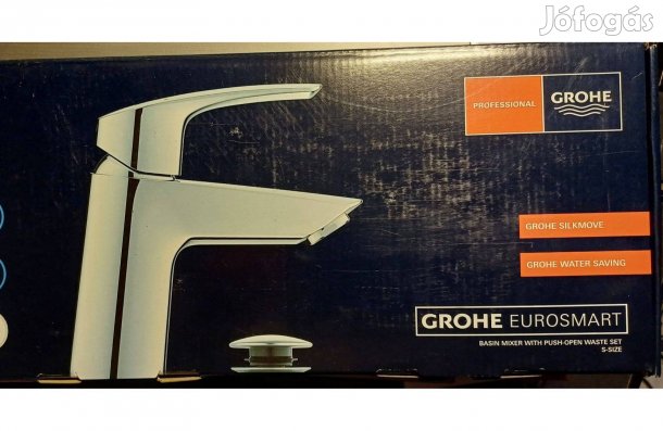 Grohe Eurosmart mosdócsaptelep klikk-klakkos matt fekete eladó!