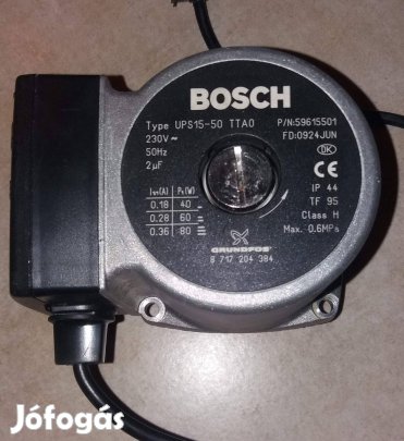 Grundfos Bosch UPS 15-50 TTA0 keringető szivattyú gáz kazán UPS15-50