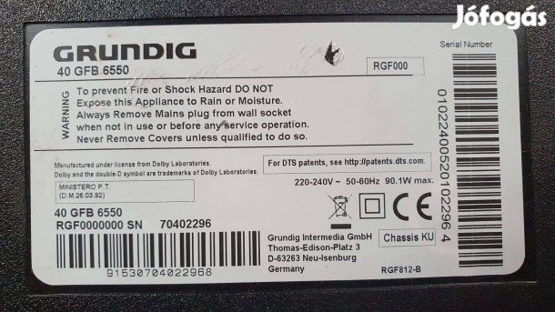 Grundig 40GFB6550 LED tv talp párban eladó