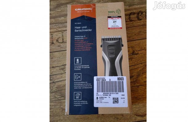 Grundig MC 8840 Haj- és szakállvágó ezüst / fekete Vadonatúj