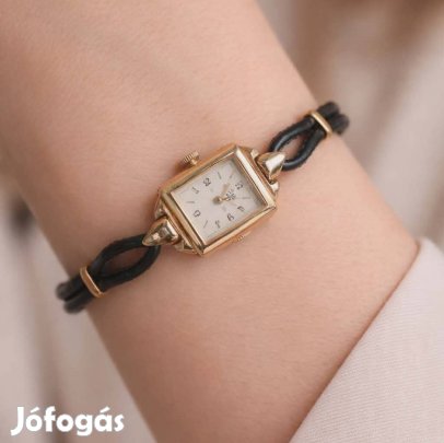 Gub glashütte, antik, 20 mikron aranyozott női karóra