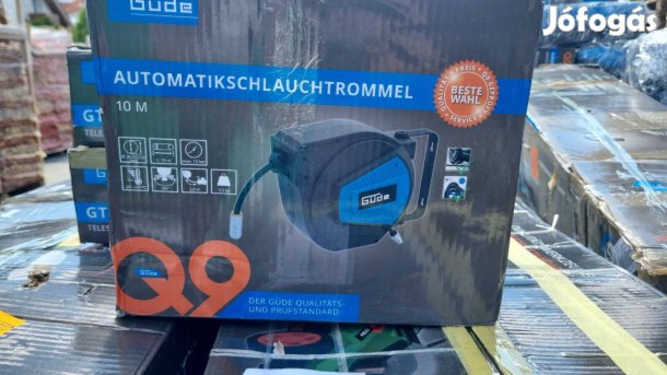 Güde, önbehúzódó tömlődob 10 méteres, automata csődob légtömlővel