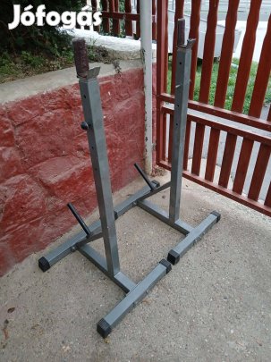 Guggoló állvány állítható szélesség, magasság súlytárcsa tartó