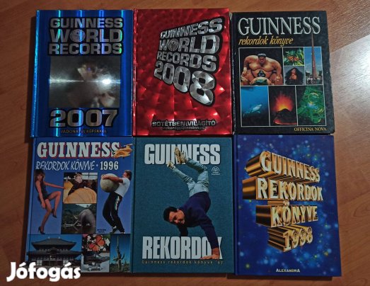 Guinness rekordok könyve könyvcsomag / 8 db könyv
