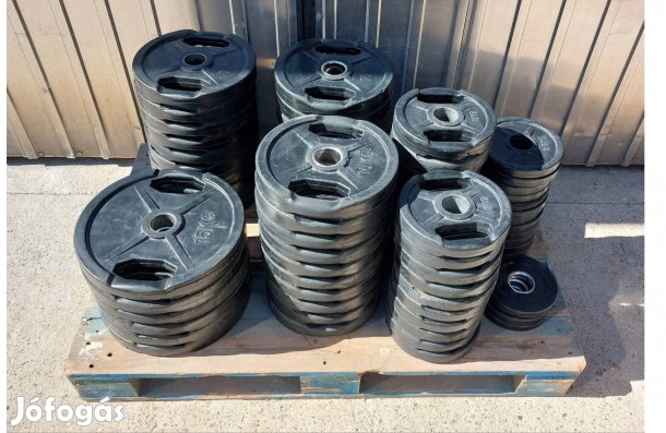 Gumírozott súlyzó tárcsa, súlytárcsa kissé sérült 51 mm