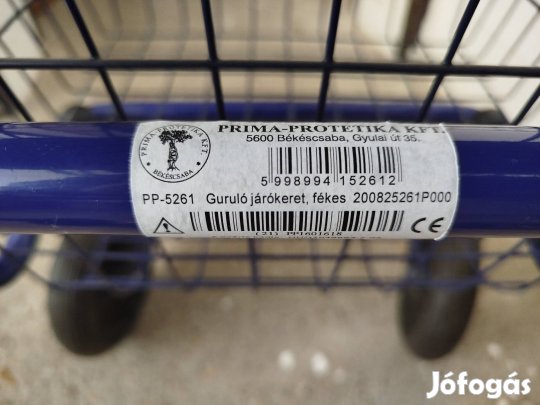 Guruló járókeret fékkel, kosárral, ülőkével (új)