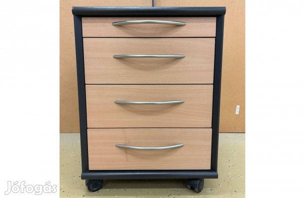 Gurulós irodai konténer,4 fiókos, vastag bútorlap,rendszerező tálcával