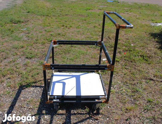 Gurulós szállító kocsi kézikocsi tároló kocsi fémcsőből ( 7195)