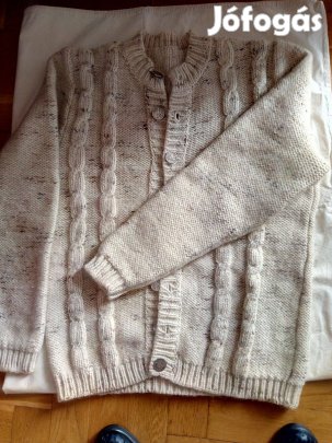 Gyapjú kardigány drapp szinű