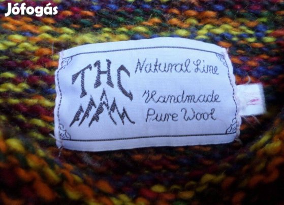 Gyapjú pulóver téli vastag kézműves