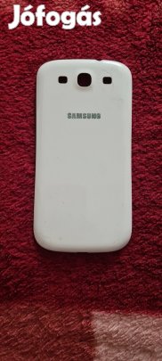 Gyári fehér hátlap Samsung Galaxy S3 mobilra.