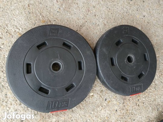 Gyári súlytárcsa 2 x 10 kg súly súlyok tárcsasúly súlyzó