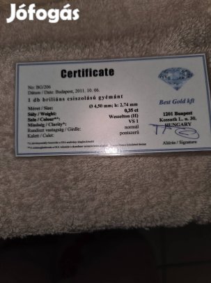 Gyémánt gyűrű eladó 