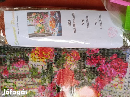 Gyémánt kifestő, gyémántszemes kirakós kép, 40x50 cm csendélet