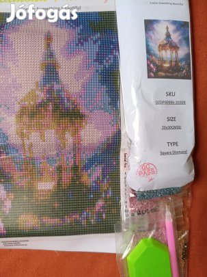 Gyémánt kifestő készlet, gyémánt szemes kirakós kép 20x30 cm