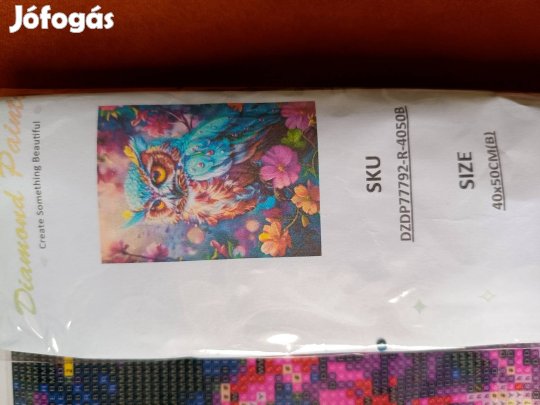 Gyémánt kifestő készlet, gyémántszemes kirakós kép 40x50 cm baglyos